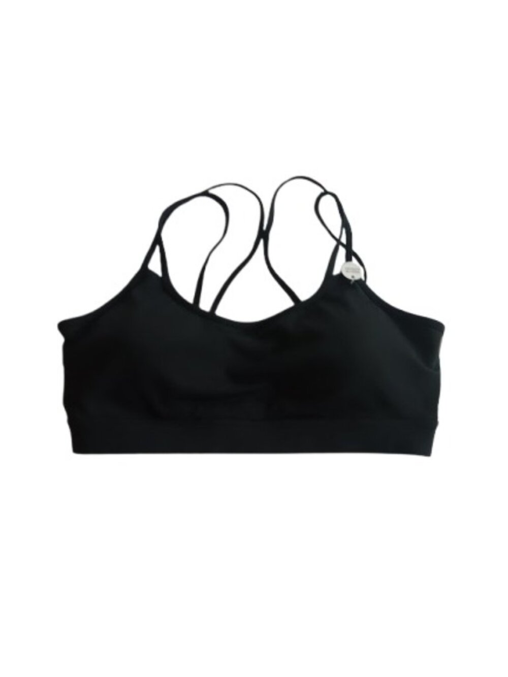 GAIAM Womens Live Shine Strappy Yoga Sports Bra In Black Tap Shoe L New